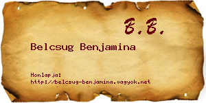 Belcsug Benjamina névjegykártya